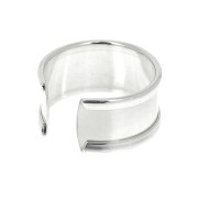 11mm 925 Sterling Silver adjustable Ring with curved edges to decorate x1