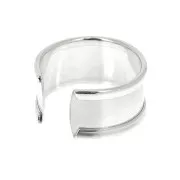 11mm 925 Sterling Silver adjustable Ring with curved edges to decorate x1
