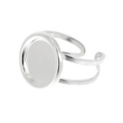 925 Sterling Silver Adjustable ring for 12 mm cabochon x1|raw }}