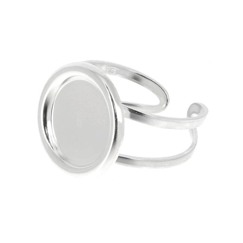 925 Sterling Silver Adjustable ring for 12 mm cabochon x1