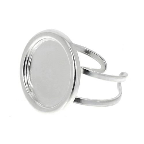 925 Sterling Silver Adjustable ring for 15 mm cabochon x1