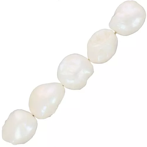 11mm Freshwater Keshi pearls - irregular baroque pearls - Pearl white x6