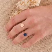 Thin ring for 8mm cabochon - Size 52 - Gold plated 3 micron x1