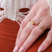 925 Sterling Silver Ring with 3 settings for 3mm and 4mm cabochons - Size 52 x1