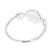 925 Sterling Silver Ring with 3 settings for 3mm and 4mm cabochons - Size 52 x1