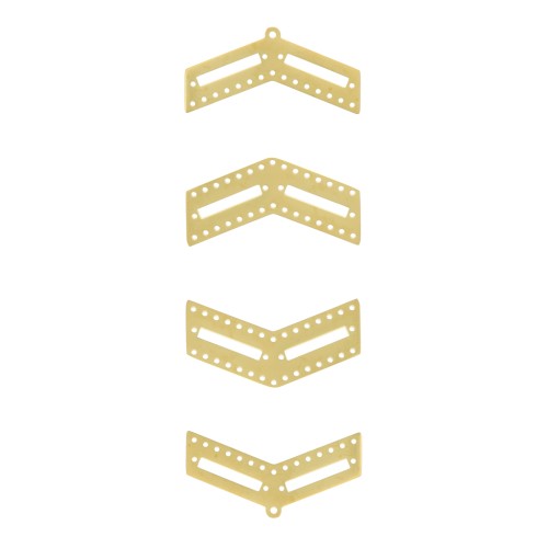 Stainless steel Set of end caps & chevron connectors for Miyuki - Gold x1