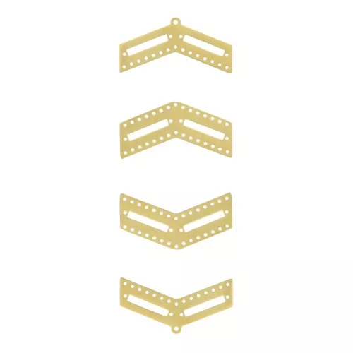 Stainless steel Set of end caps & chevron connectors for Miyuki - Gold x1