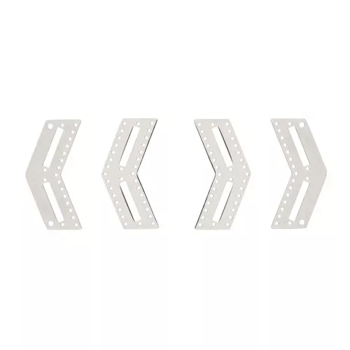 Stainless steel 2 chevron end caps & 2 connectors for Miyuki x