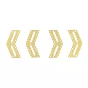 Stainless steel 2 chevron end caps & 2 connectors for Miyuki - Gold Tone x