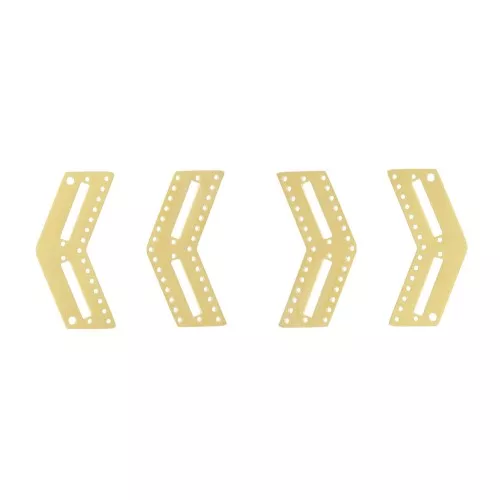 Stainless steel 2 chevron end caps & 2 connectors for Miyuki - Gold Tone x