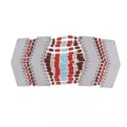 Stainless steel 2 chevron end caps & 2 connectors for Miyuki - Gold Tone x