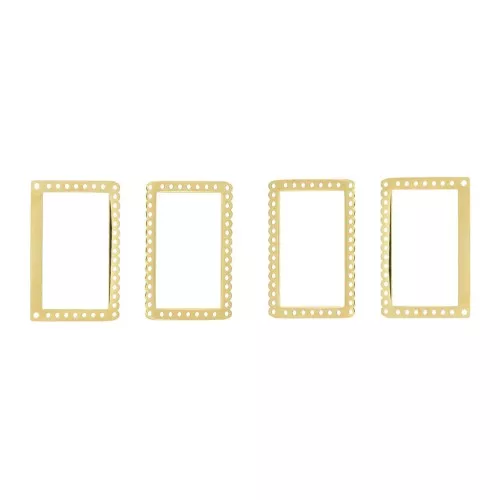 Stainless steel 2 ends & 2 connectors for Miyuki weaving - Gold Tone x1
