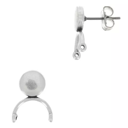 Cymbal - Earstuds for Miyuki 11/0 weaving - Venio II - Ant Silver Tone x2