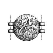 16x11mm Pithari II Cymbal Connector for Seed Beads 11/0 - Ant Silver Tone x1