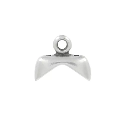 9x11mm Cymbal Bead Endings - For Chevron Beads Koutalas - Ant Silver Tone x1