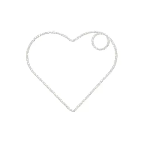 26x29mm 925 Sterling Silver Heart diamond effect pendant x1