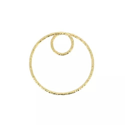 20mm 925 Sterling Silver Diamond effect Pendant - Fine Gold Plated x1