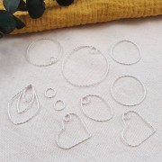 20mm 925 Sterling Silver Diamond effect circle Pendant x1