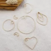 25mm 925 Sterling Silver Diamond effect circle Pendant - Fine Gold Plated x1