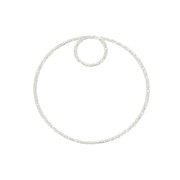 25mm 925 Sterling Silver Diamond effect circle Pendant x1