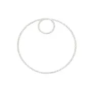 25mm 925 Sterling Silver Diamond effect circle Pendant x1