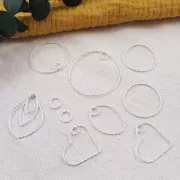 25mm 925 Sterling Silver Diamond effect circle Pendant x1