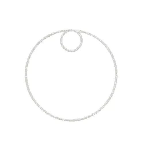 30mm 925 Sterling Silver Diamond effect circle Pendant x1