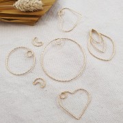 40mm 925 Sterling Silver Diamond effect circle Pendant - Fine Gold Plated x1