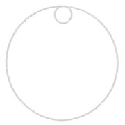 45mm 925 Sterling Silver Diamond effect circle Pendant x1