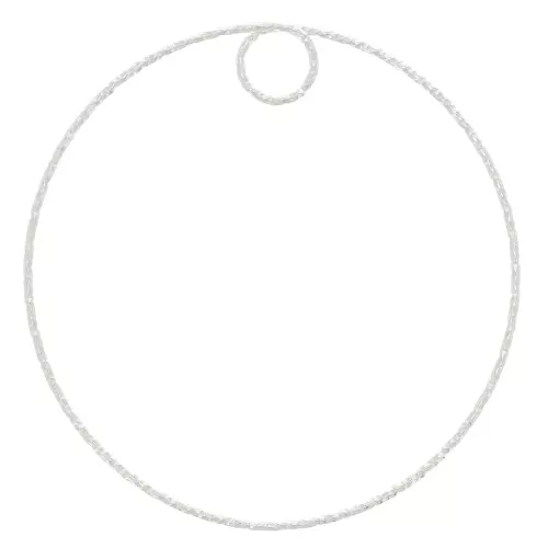 45mm 925 Sterling Silver Diamond effect circle Pendant x1