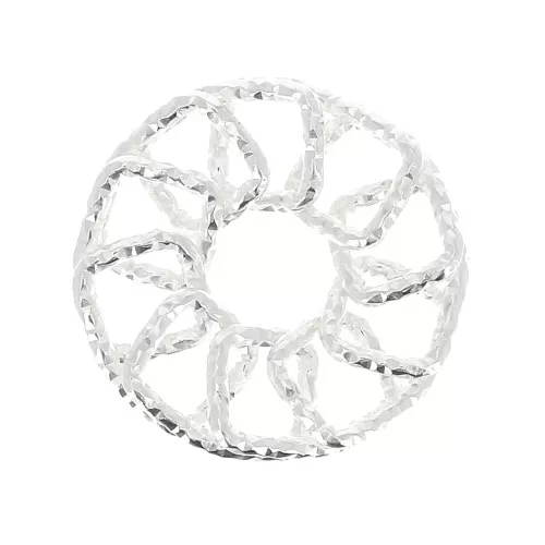 15mm 925 Sterling Silver Diamond effect Sun Connector - Pendant x1