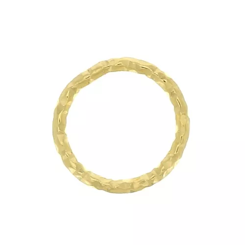 8mm 925 Sterling Silver round closed diamond effect ring - Fine Gold Plated x1
