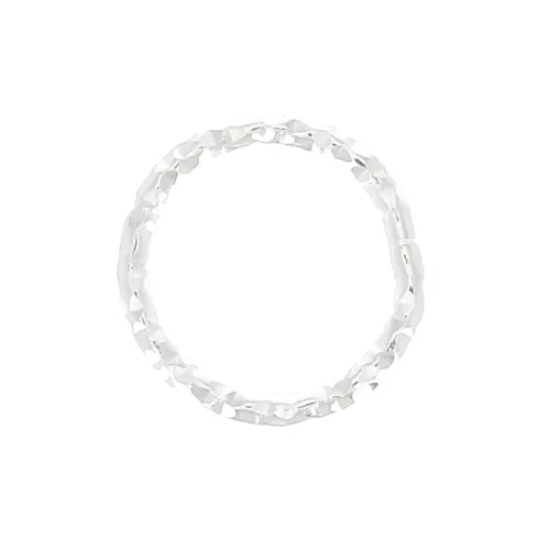 8mm 925 Sterling Silver round closed diamond effect ring x1