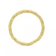 9.6mm 925 Sterling Silver round closed diamond effect ring - Fine Gold Plated x1