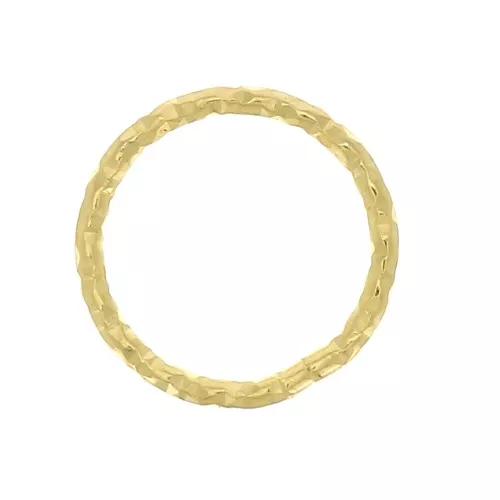 9.6mm 925 Sterling Silver round closed diamond effect ring - Fine Gold Plated x1