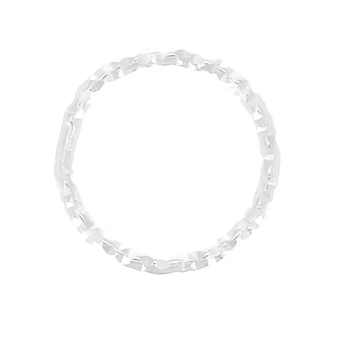 9.6mm 925 Sterling Silver round closed diamond effect ring x1