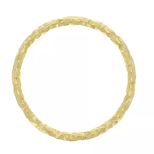 12mm 925 Sterling Silver round closed diamond effect ring - Fine Gold Plated x1