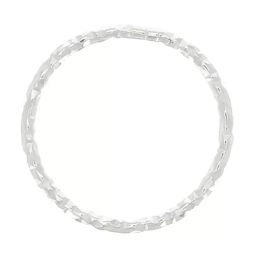 12mm 925 Sterling Silver Diamond effect ring for beadweaving x1