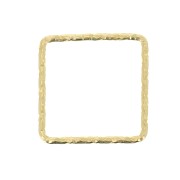 13mm 925 Sterling Silver Diamond effect square connector - Fine Gold Plated x1