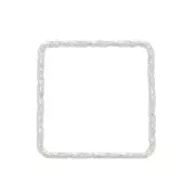 13mm 925 Sterling Silver Diamond effect square connector x1