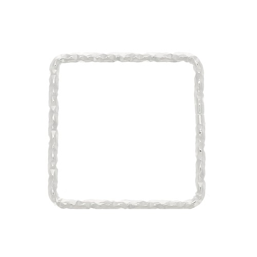 13mm 925 Sterling Silver Diamond effect square connector x1