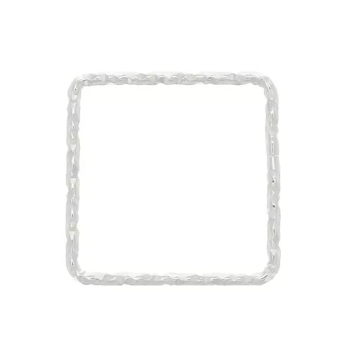 13mm 925 Sterling Silver Diamond effect square connector x1