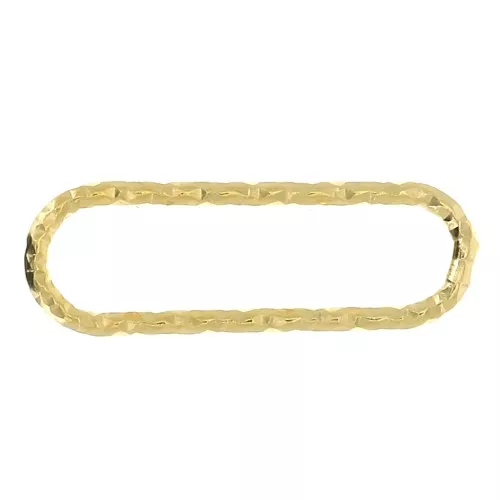 16x5mm 925 Sterling Silver Diamond effect rounded rectangle connector - Gold x1
