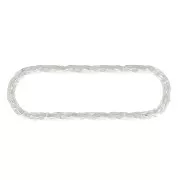 16x5mm 925 Sterling Silver Diamond effect rounded rectangle connector x1