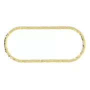 23x10mm 925 Sterling Silver Diamond effect rounded rectangle connector - Gold x1