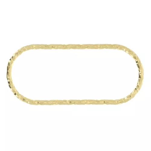 23x10mm 925 Sterling Silver Diamond effect rounded rectangle connector - Gold x1