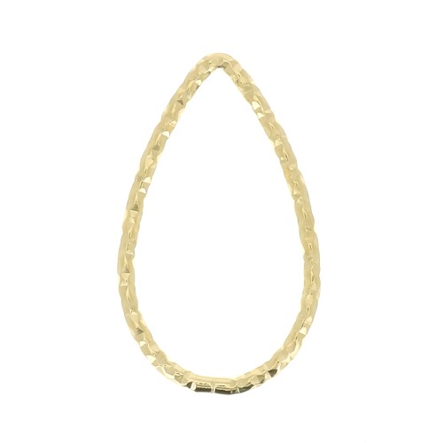 16.5x1mm 925 Sterling Silver Diamond effect Drop ring for beadweaving - Gold x1