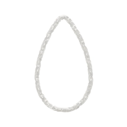 16.5x1mm 925 Sterling Silver Diamond effect Drop Mounting ring for beadweaving x1