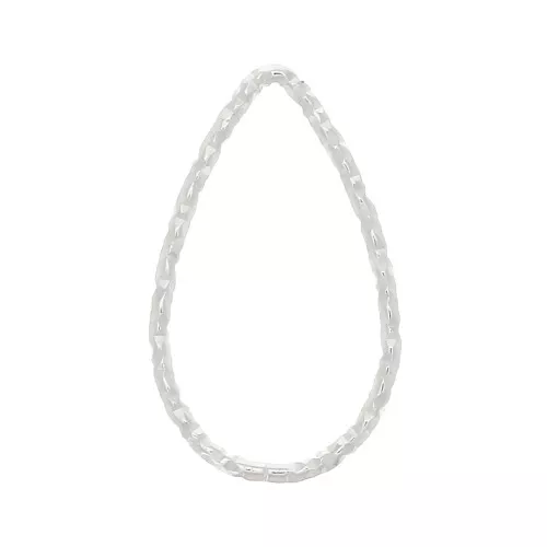16.5x1mm 925 Sterling Silver Diamond effect Drop Mounting ring for beadweaving x1