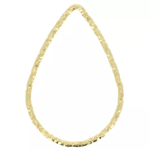 21x14mm 925 Sterling Silver Diamond effect Drop ring for beadweaving - Gold x1